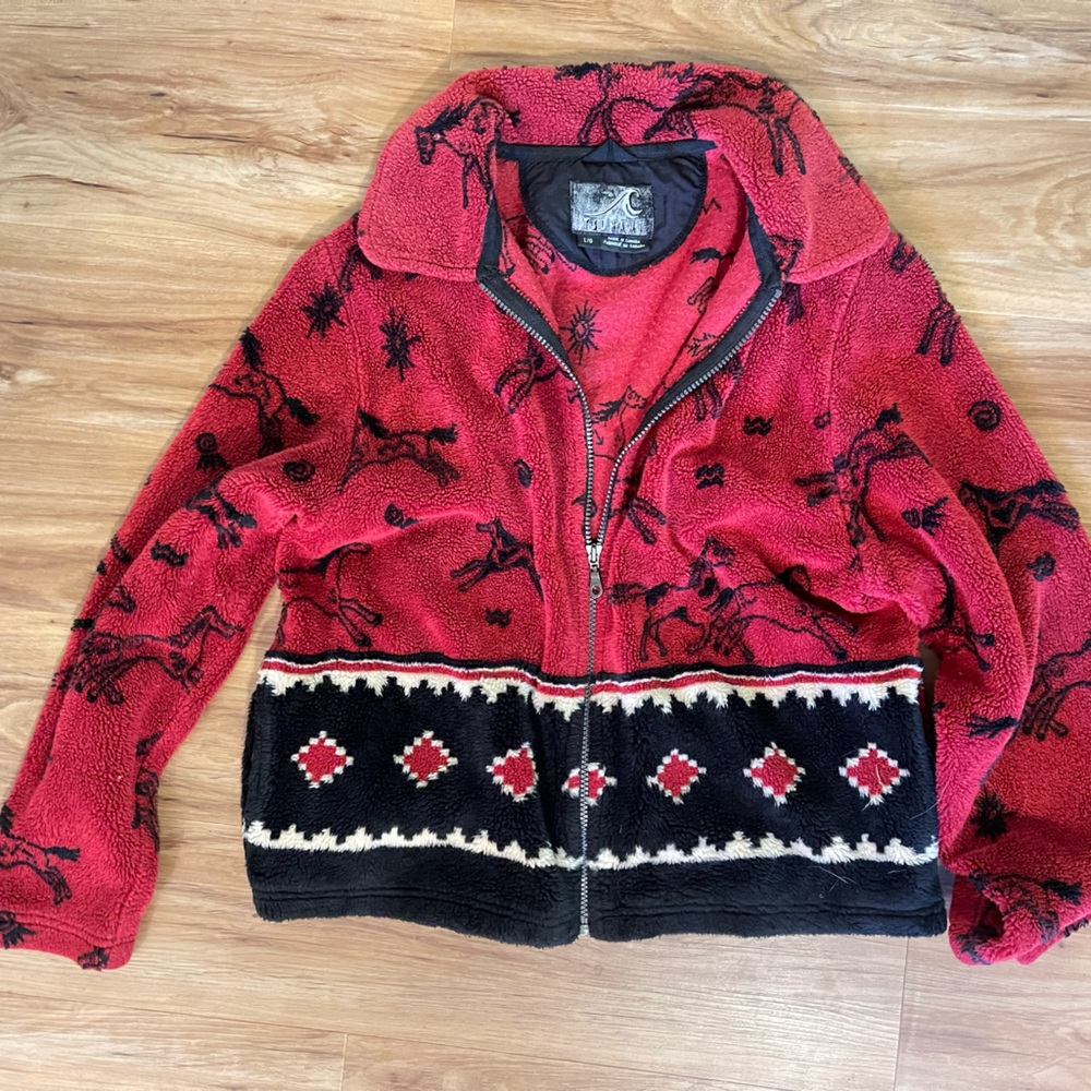 Women’s Red Tsunami western style sweater size large